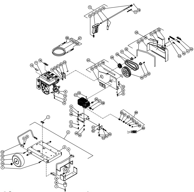 MITM CW-2504-1MKB pressure washer parts and manual